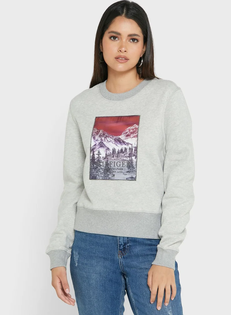 TOMMY HILFIGER Graphic Crew Neck Sweatshirt