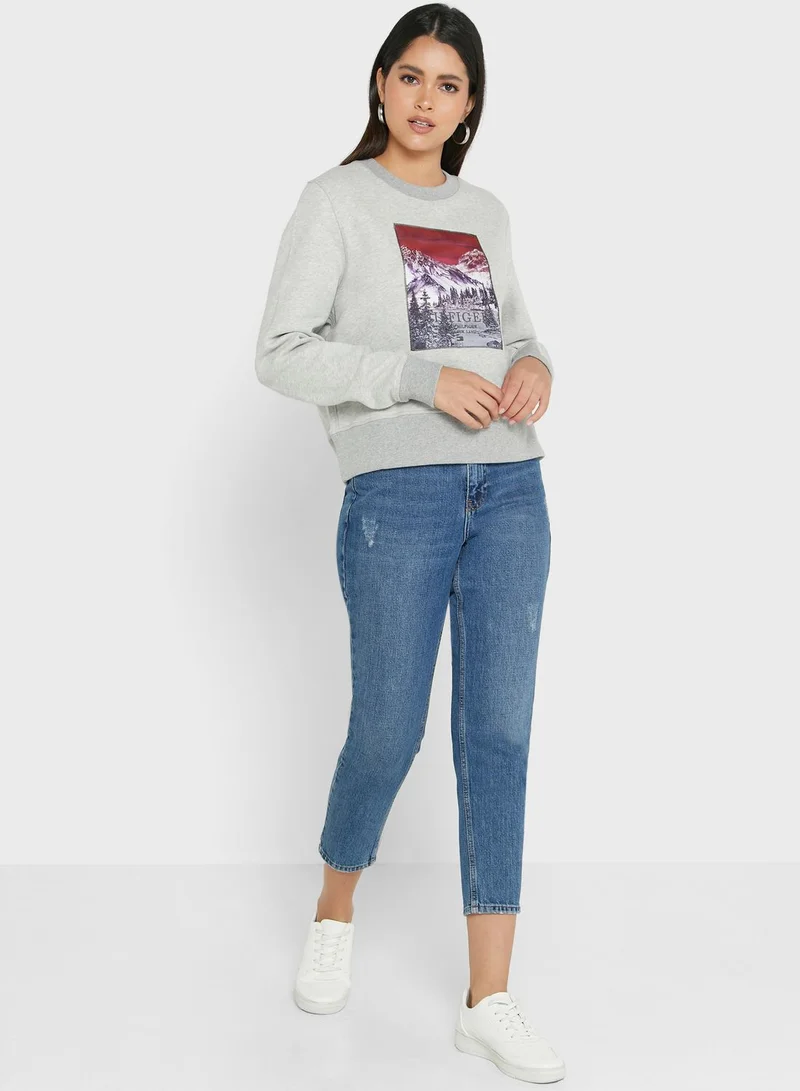 TOMMY HILFIGER Graphic Crew Neck Sweatshirt