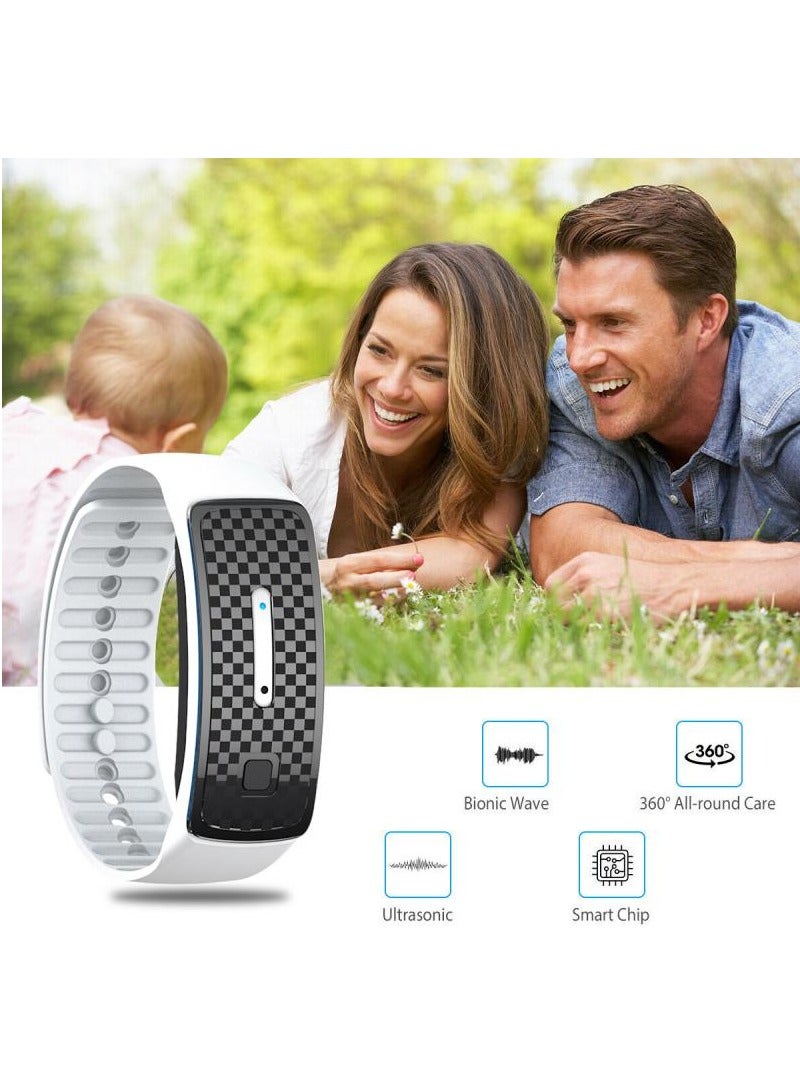 إيفرين Electronic Bionic Wave Charging Summer Anti-mosquito Pest Control Wristband For Children Ultrasound Mosquito Repellent Bracelet (White) - Image 2