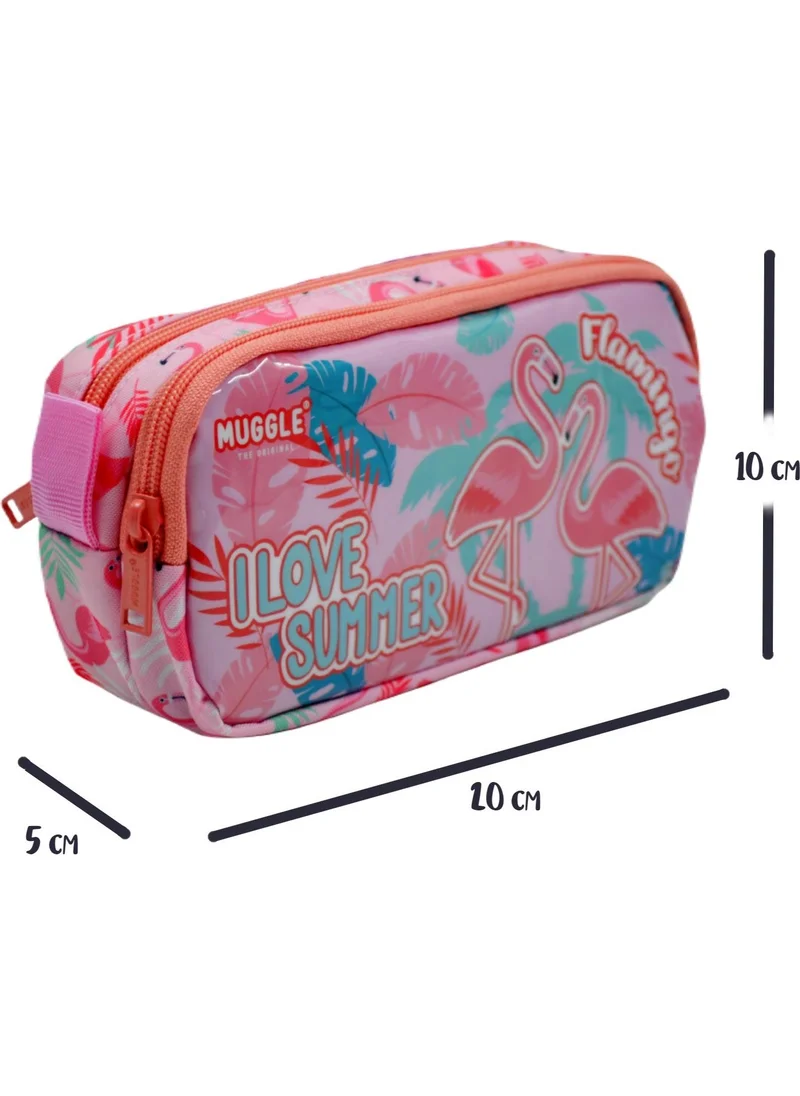muggle Flamingo Pink 2-Eye Pencil Case (MU-7273)