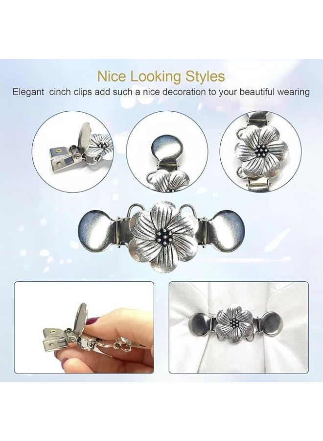 6PCS Retro Sweater Clips for Cardigans, Vintage Cinch Clip for Dresses, Variety of Styles Dress Clip Back of Shirts Cinches Shawl Pin for Different Women Clothing, 3 Sizes - Image 5