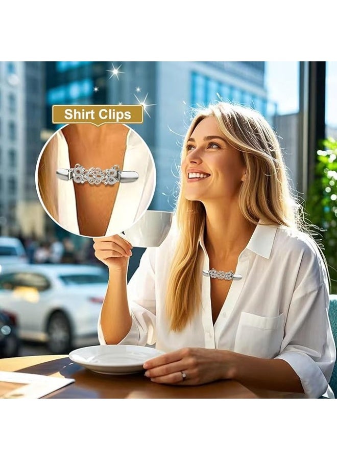 6PCS Retro Sweater Clips for Cardigans, Vintage Cinch Clip for Dresses, Variety of Styles Dress Clip Back of Shirts Cinches Shawl Pin for Different Women Clothing, 3 Sizes - Image 4