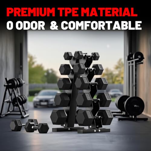 PAPABABE Hex Dumbbell Set of 2, 6 lb dumbbells pair, 6 Pound Weight Dumbbells for Women & Men, Hand Weights for Strength Training, Free Weights,pesas para ejercicios (6 Pair) - Image 5