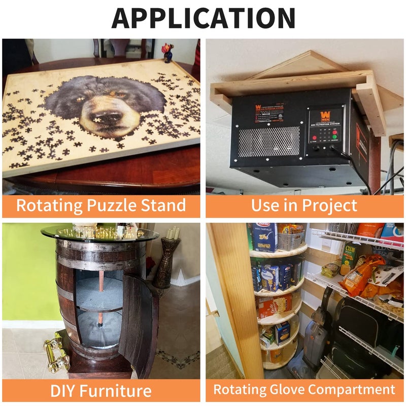 TamBee طقم أدوات تامبي 18 بوصة لذي سوزان - محمل دوار من الألمنيوم عالي التحمل مع آلية حلقة دوارة معدنية لأجزاء لذي سوزان للوح الألغاز، مشاريع DIY (قاعدة فقط) - Image 5