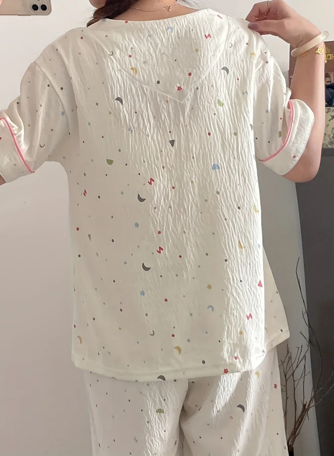 تايك تو مجموعة من شورت وبلوزة بارزة الملمس