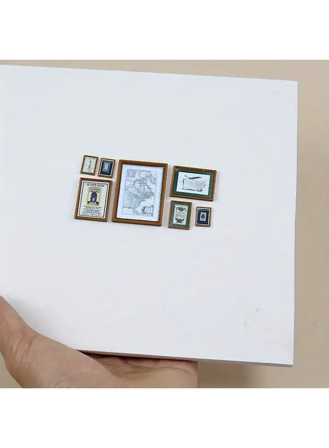 Geometric Fantasy 3 Piece Vintage Miniature Wall Art Set For Dollhouse - Image 5