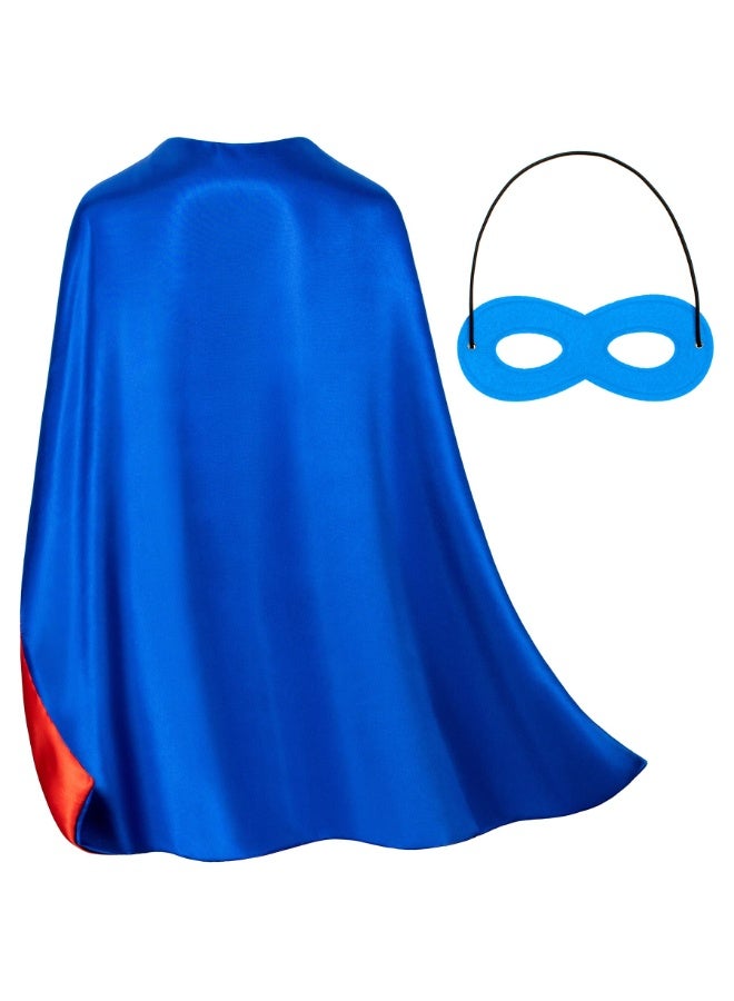 Halamodo Kids Double-Sided Superhero Cape And Mask Set ,Reversible Cosplay Costume For Boys Girls Ages 3-12 ,For Birthday Party ,Stage Performance ,Theme Cosplay Costume Party ,Talent Show ,70*70 cm - Image 1