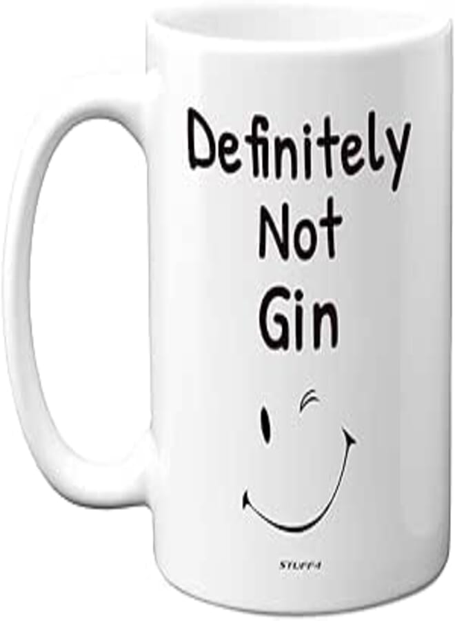 Stuff4 Definitely Not Gin Funny Mugs, 11oz Ceramic Dishwasher Safe Premium Mugs, Gin Gift, Office Gifts for Women, Gin Gifts for Men, Funny Work Mug,