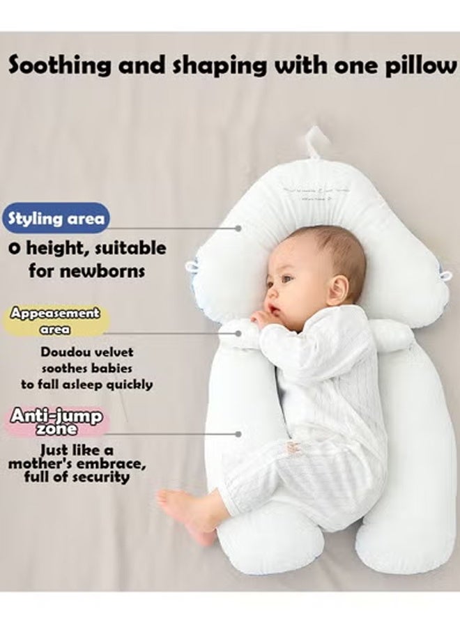 KLNAMAEAAN Newborn Baby Head Shaping Pillow Adjustable Height and Memory Foam Neck Support Ergonomic and Breathable Sleep Pillow for Newborns, Washable Baby Soothing Pillow for Flat Head Prevention and Comfort - Image 2