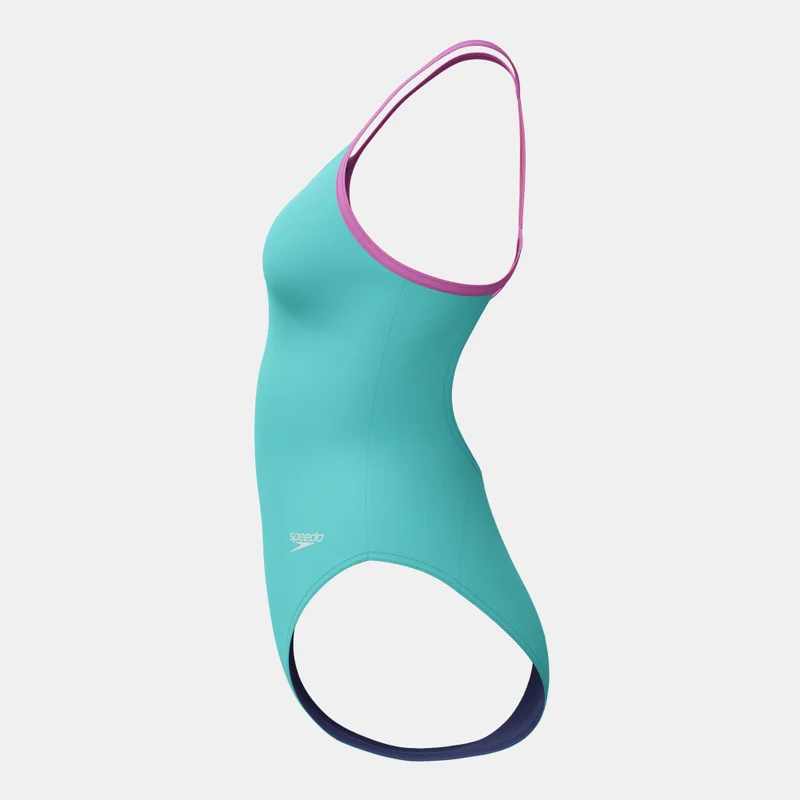 speedo Kids' Lane Line Back One-Piece Swimsuit