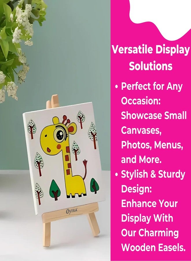 Oytra 4 Inch Mini Wooden Easel Stand Set of 12 Tabletop Display Canvas Portable Stands for Art, Painting, Drawing Photos, Menu Card, Banner, Invitation Holder for Artists, Students, Kids or Decorators - Image 3
