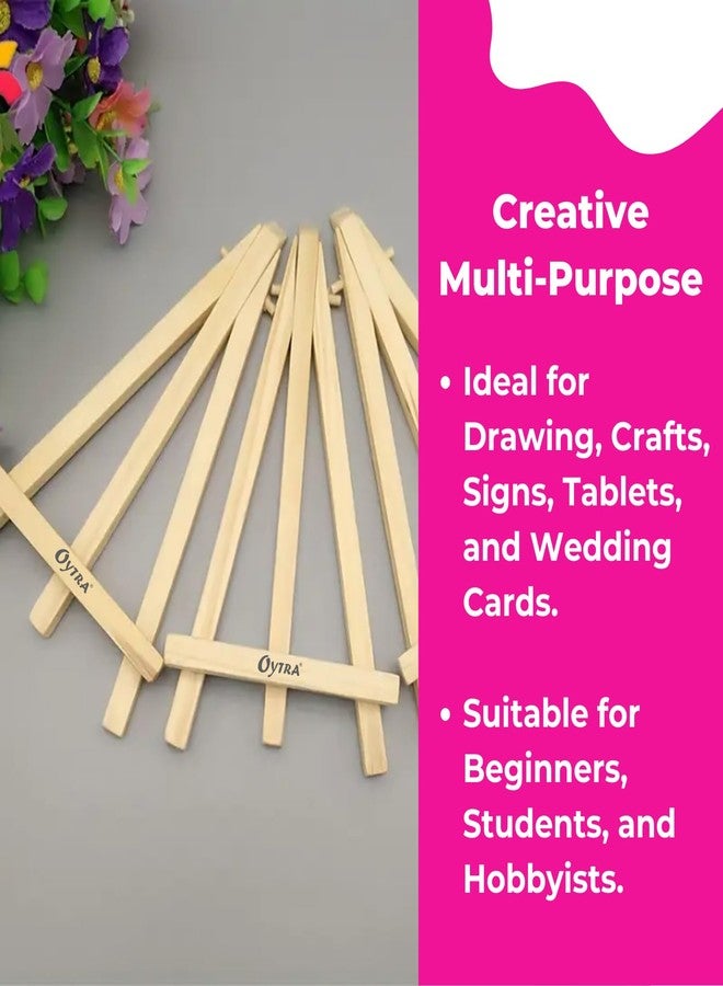 Oytra 4 Inch Mini Wooden Easel Stand Set of 12 Tabletop Display Canvas Portable Stands for Art, Painting, Drawing Photos, Menu Card, Banner, Invitation Holder for Artists, Students, Kids or Decorators - Image 5
