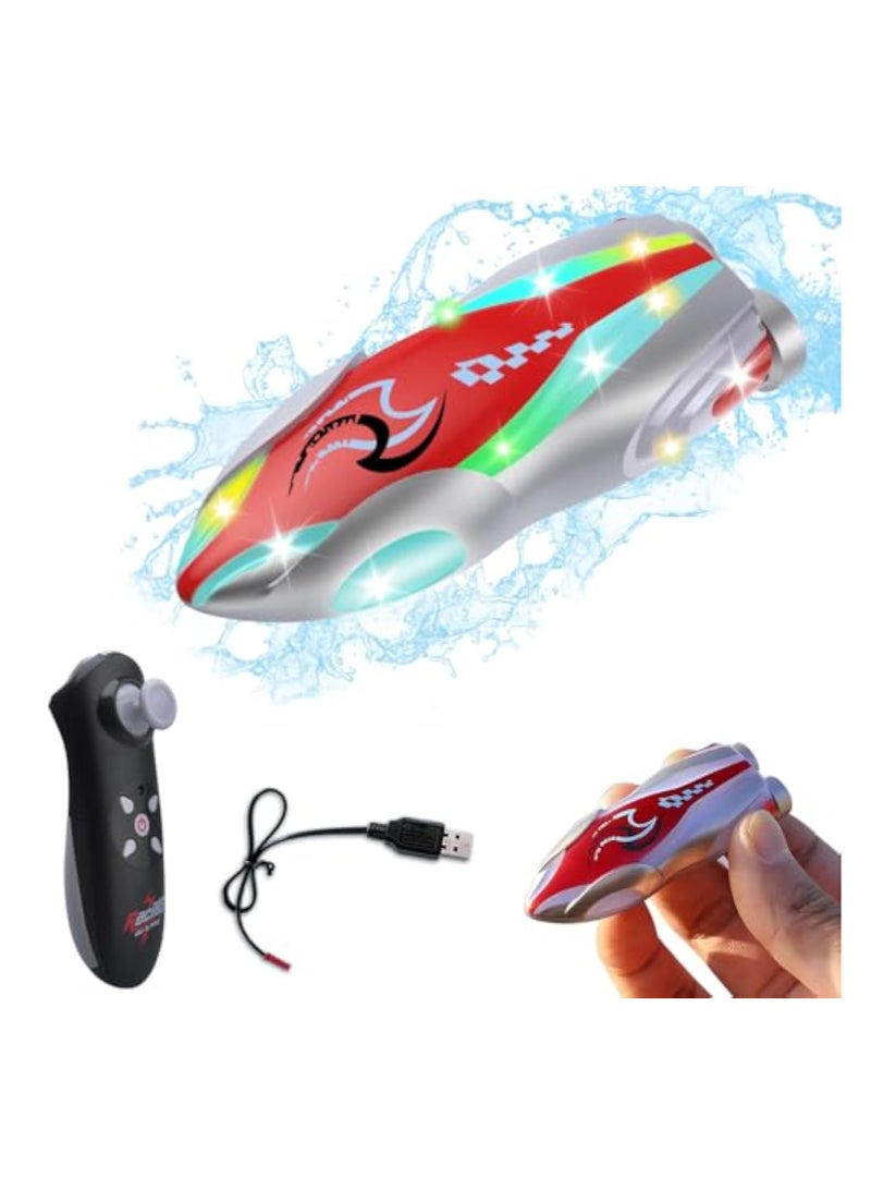 KASTWAVE Mini Remote Control Boat, Fast RC Boat, with Bright Light, Outdoor Adventure Electric RC Racing Boats, with Stunt and Roll, Multideirection and Adjustable Speeds for Pools, Baths, Lakes - Image 1