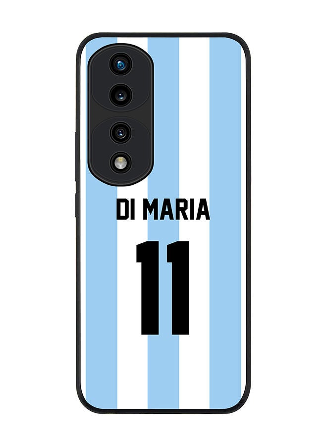 Stylizedd Rugged Black edge case for Honor 70 Pro Slim fit Soft Case Flexible Rubber Edges Anti Drop TPU Gel Thin Cover - Football Team - Argentina Player Name - Di Maria - Image 1
