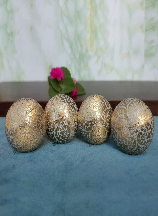BnoSpace Etched Brass Cabinet Knobs for Cupboard Doors, Drawers, Pulls -Set of 4 - Image 3