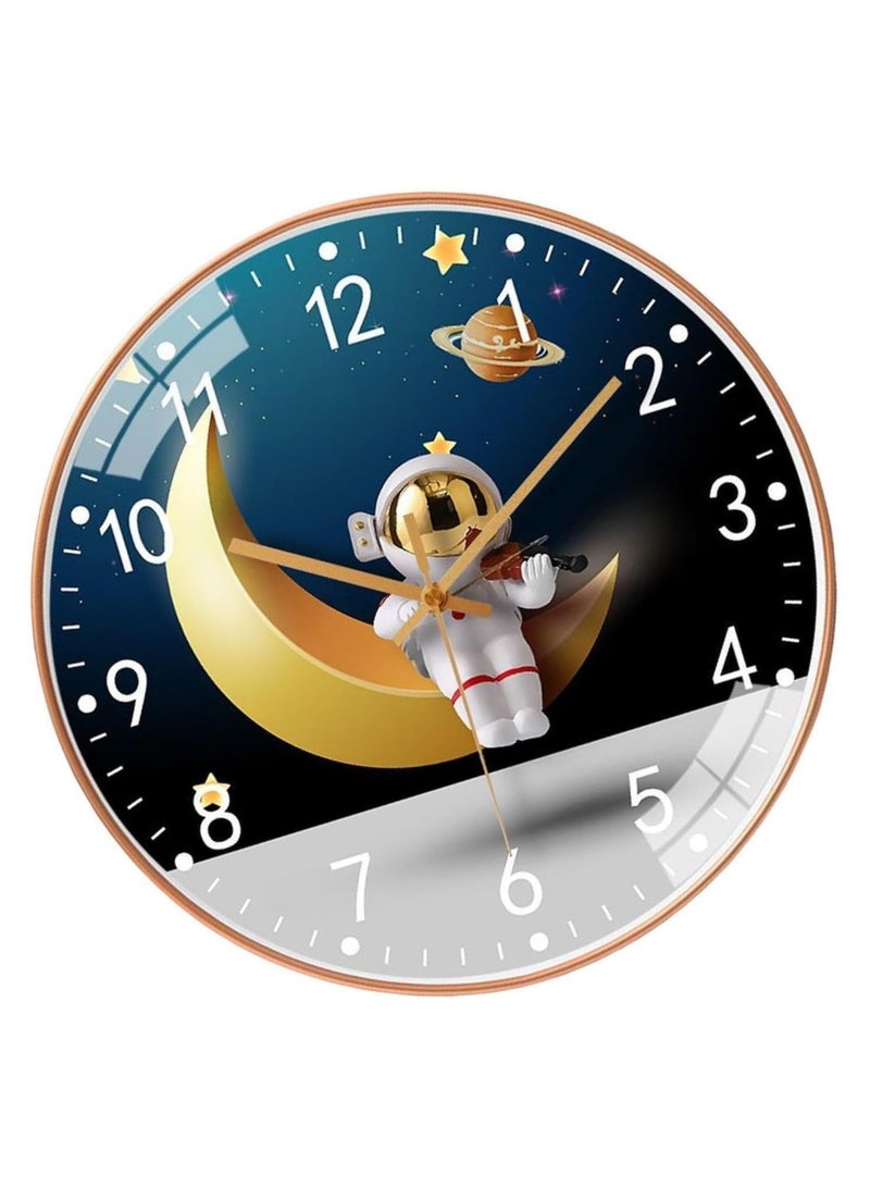 Zaros Quiet Clicking Silent Wall Clock, Exquisite Craft Non-Deforming Sweep Movement, Home ABS Astronaut Wall Clock, Home Décor, non-ticking wall clock - Image 1