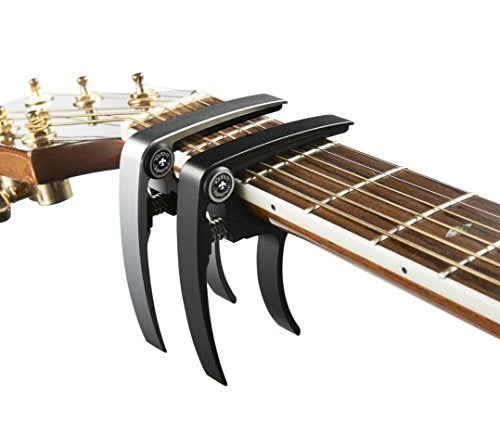 Nordic Essentials Guitar Capo (2 Pack) for Acoustic Guitars, Ukulele, Banjo, Mandolin, Bass - Made of Ultra Lightweight Aluminum Metal (1.2 oz!) for 6 & 12 String Instruments - Nordic Essentials (Green+Blue) - Image 2