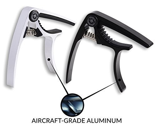 Nordic Essentials Guitar Capo (2 Pack) for Acoustic Guitars, Ukulele, Banjo, Mandolin, Bass - Made of Ultra Lightweight Aluminum Metal (1.2 oz!) for 6 & 12 String Instruments - Nordic Essentials (Green+Blue) - Image 3