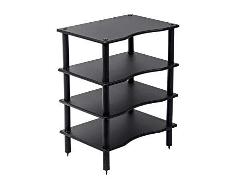 Monoprice Monolith 4 Tier Shelf Audio Stand - Open Air Storage, Modular Design, Sturdy, Compatible with Bose, Polk, Sony, Yamaha, Pioneer and Others, Black - Image 2