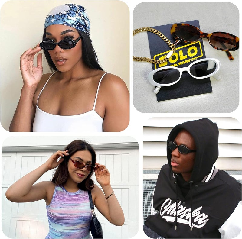VANLINKER Polarized Retro Oval Sunglasses for Women and Men Small 90s Style VL9580 - Image 3