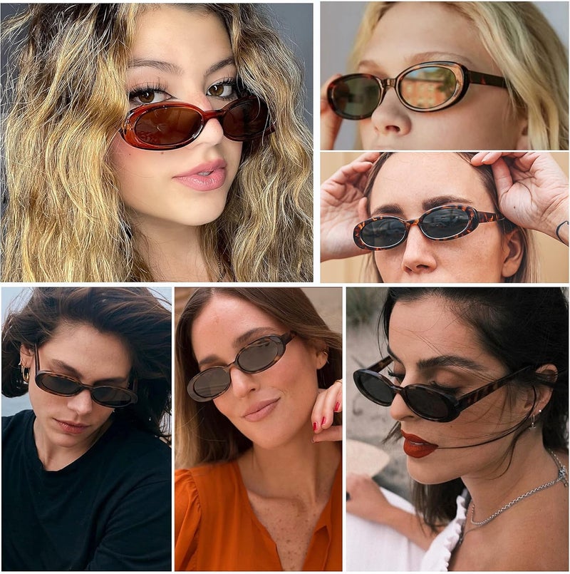 VANLINKER Polarized Retro Oval Sunglasses for Women and Men Small 90s Style VL9580 - Image 5
