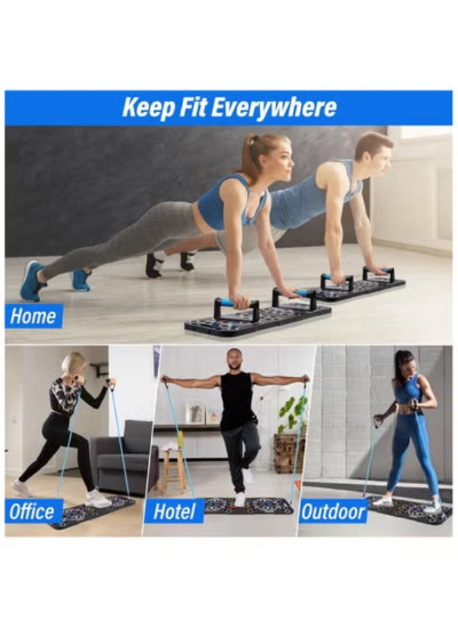 Generic Push Up Board, Multi-Function Portable 54 in 1 Push Up Bar, Foldable Pushup Board with Resistance Bands, Push Up Handles for Floor, Space Saving Home Workout Equipment for MenWomen  - Image 5