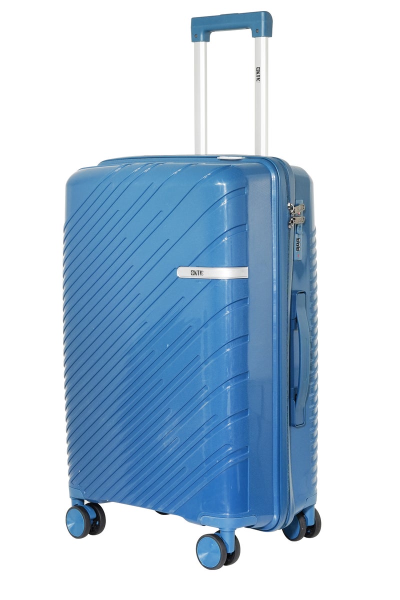 KTMC Polypropylene Luggage 24 inch Check-in Suitcases, H-8882 Pearl Blue - Image 1