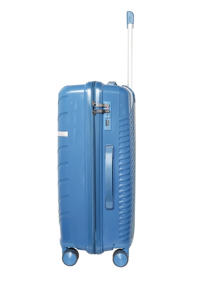 KTMC Polypropylene Luggage 24 inch Check-in Suitcases, H-8882 Pearl Blue - Image 5