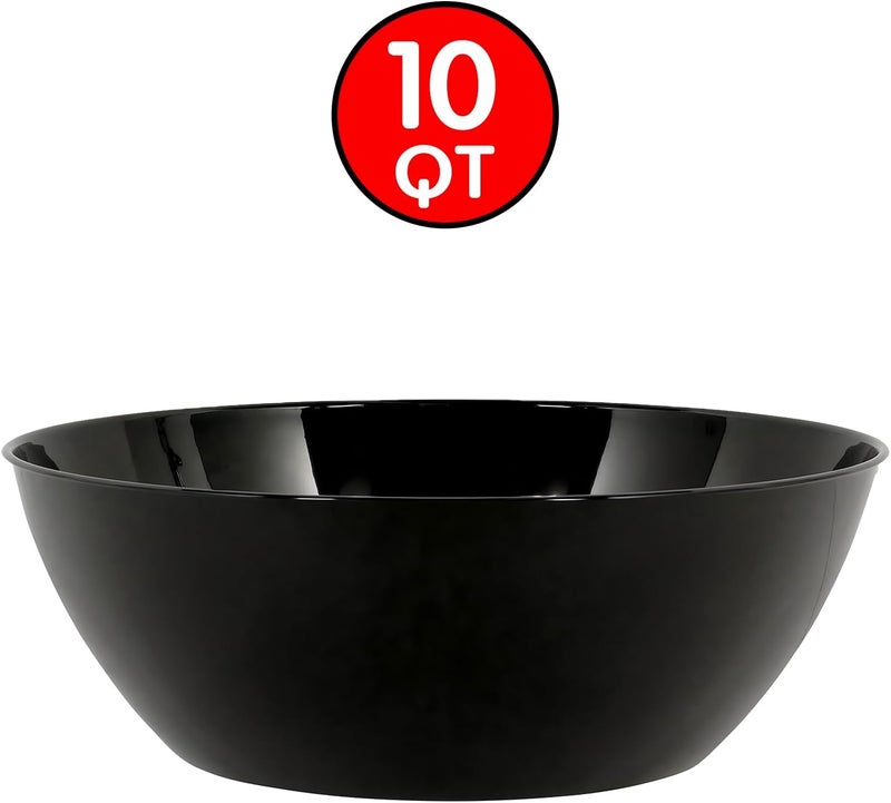 Amscan Plastic Recyclable Bowl1 Piece Ideal for Everyday Use and Any Occasion 10 qt Black - Image 2