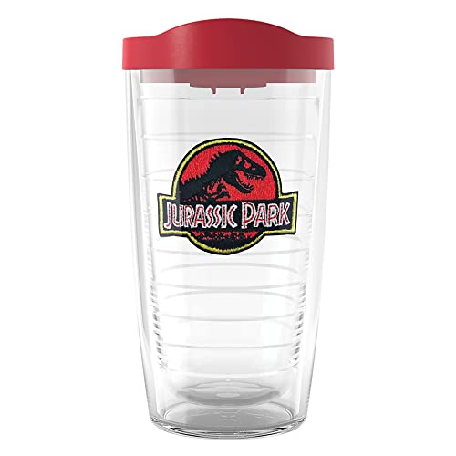 Tervis Universal Jurassic Logo Made in USA Double Walled Insulated Tumbler Cup Keeps Drinks Cold  Hot 16oz Classic