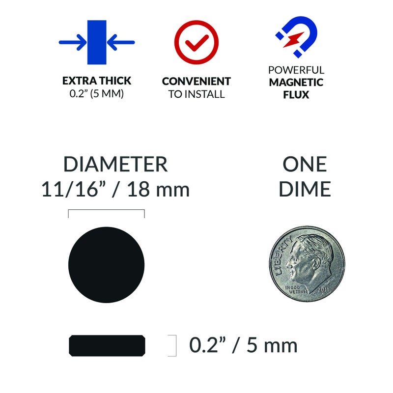 APPLAB Ceramic Round Disk Magnets, Perfect for DIY, Art Projects or Whiteboards & Fridge Organization (0.7") - Image 2