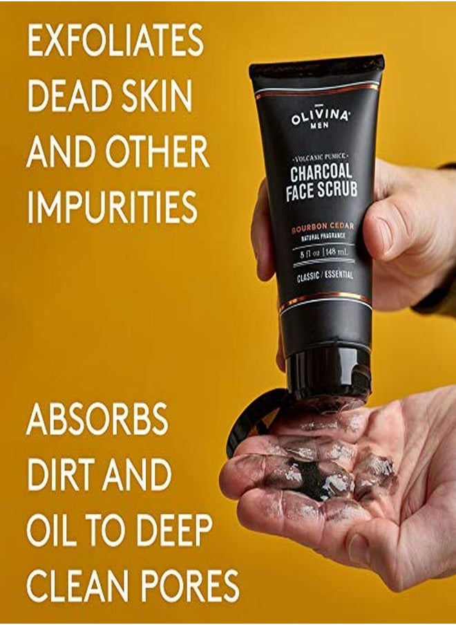 Barrel And Oak Charcoal Face Scrub With Volcanic Pumice, Men'S Exfoliating Scrub, Facial Cleanser, Removes Dead Skin, Absorbs Oil, Cleans Pores, Promotes Beard Growth, Vegan (Bourbon Cedar, 5 Oz) - pzsku/Z01E121E462E5918D17CDZ/45/_/1647802106/15f78553-832a-4158-9076-6769b861141b