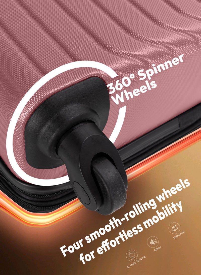 Stargold Luggage Set of 4, ABS Hard Shell Suitcase with Expandable Zipper, 360° Spinner Wheels, Number Lock, Lightweight Trolley Travel Bag - Image 3