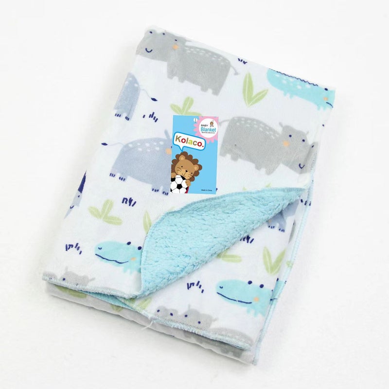 Short Plush Printed Blanket Lambskin Baby Bed Blanket Baby Blanket Spring Autumn Winter New Blanket Rhino 
