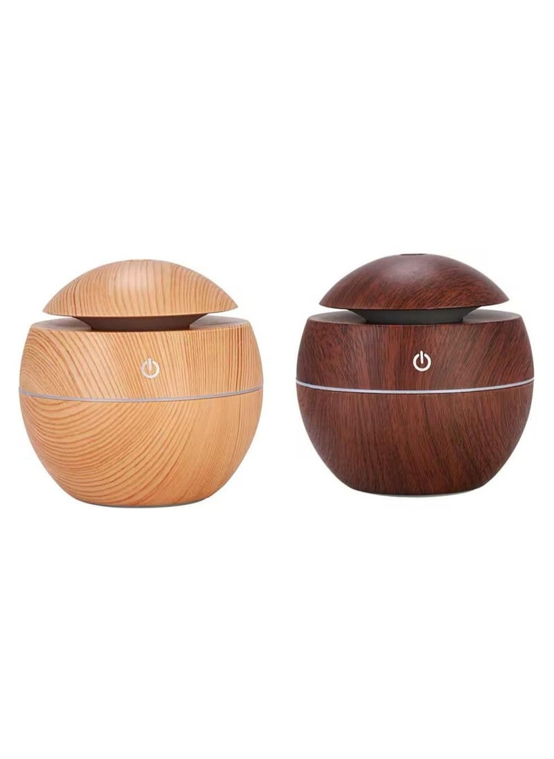 كيوشوب مرطب هواء صغير بمنفذ USB من كيوشوب®️، موزع روائح عطرية بالموجات فوق الصوتية، موزع زيوت عطرية محمول وأنيق للمنزل والمكتب، 5 فولت، 3 وات، 200 مل باضاءة LED بـ7 الوان الوان متنوعة  - Image 1