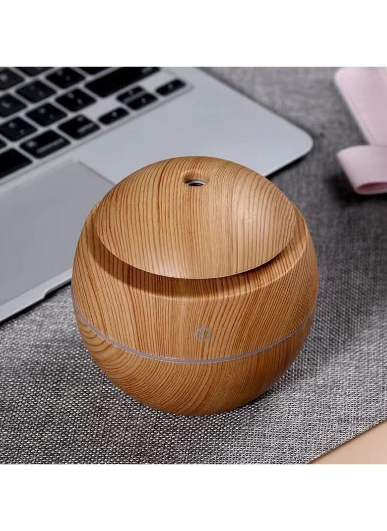 كيوشوب مرطب هواء صغير بمنفذ USB من كيوشوب®️، موزع روائح عطرية بالموجات فوق الصوتية، موزع زيوت عطرية محمول وأنيق للمنزل والمكتب، 5 فولت، 3 وات، 200 مل باضاءة LED بـ7 الوان الوان متنوعة  - Image 3