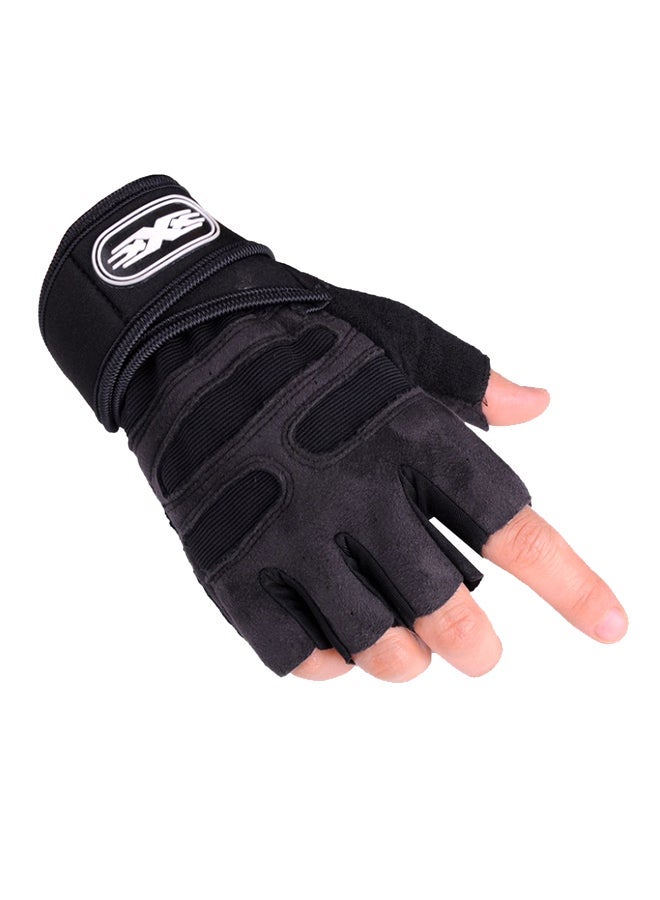 NIBEMINENT 2-Piece Semi-Finger Gym Training Gloves One Size