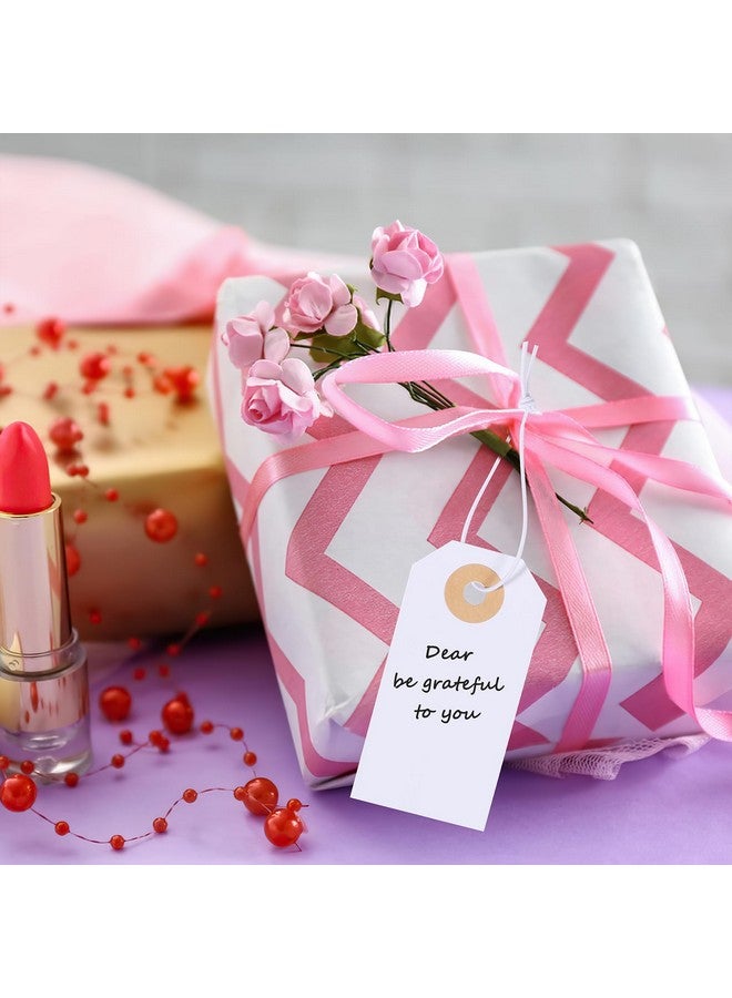 Prudiut 100 Pack White Gift Tags With Elastic String Marking Hang Tags Attached Reinforced Hole Writable Tags For Christmas Gifts Inventory Tags Stocking Stuffers 2.75'' X1.37'' - Image 4