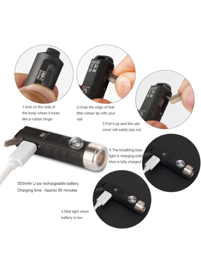 RovyVon A1 Gen 4 Rechargeable EDC Flashlight 650 Lumens Mini Keychain Flashlight for Everyday Carry and Camping (Black) - Image 4