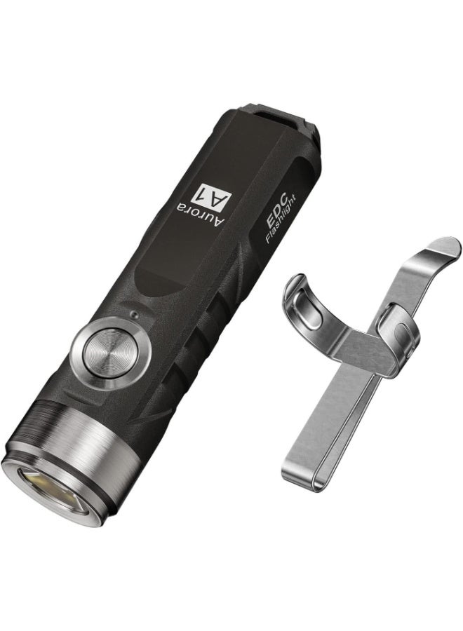 RovyVon A1 Gen 4 Rechargeable EDC Flashlight 650 Lumens Mini Keychain Flashlight for Everyday Carry and Camping (Black) - Image 1