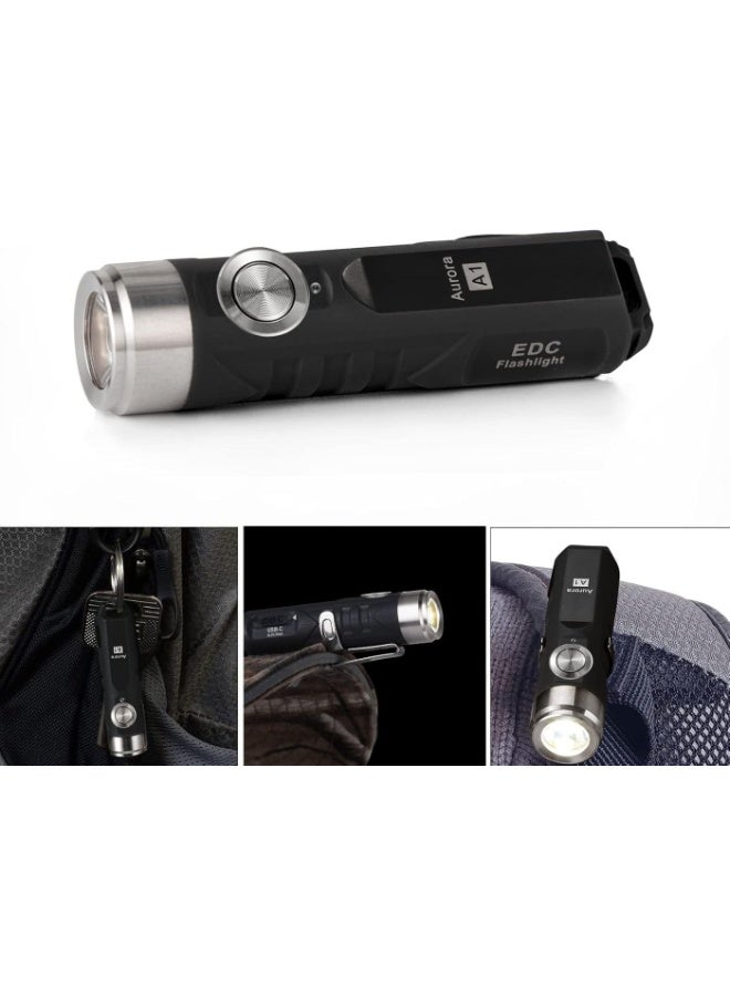 RovyVon A1 Gen 4 Rechargeable EDC Flashlight 650 Lumens Mini Keychain Flashlight for Everyday Carry and Camping (Black) - Image 3