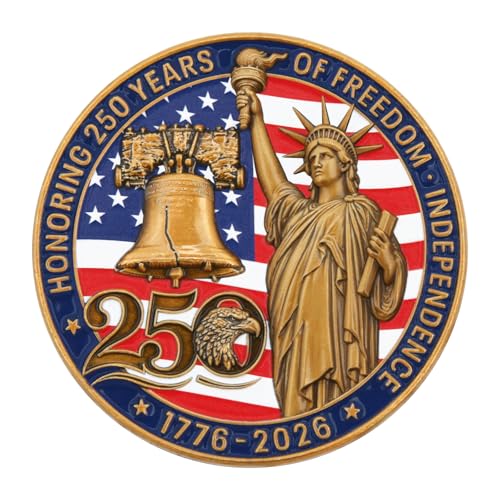 Leabet 3D Colorized 250th Anniversary of American Independence Challenge Coin 17762026 DualSided Zinc Alloy Collectible Coin with Eagle Liberty Bell - Image 5