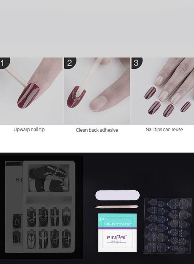 5esha 24-Pieces False Nails Sticker - Image 2