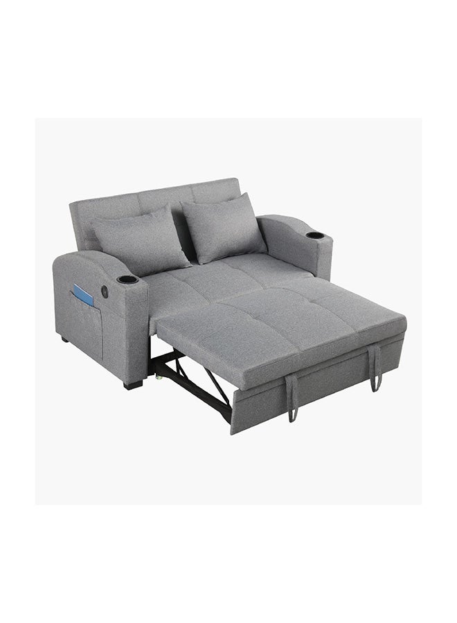 Home Box Morgan 2-Seater Pull-Out 2-Cushion Sofa Bed with 2 Cup Holders and C-Type USB Port 64 x 84 x 150 cm - Image 4