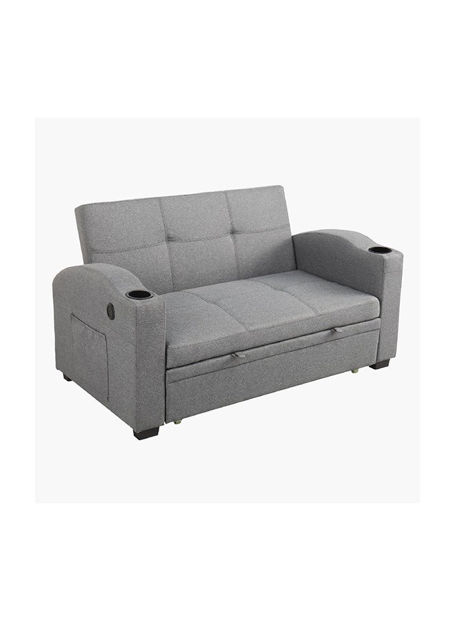 Home Box Morgan 2-Seater Pull-Out 2-Cushion Sofa Bed with 2 Cup Holders and C-Type USB Port 64 x 84 x 150 cm - Image 3