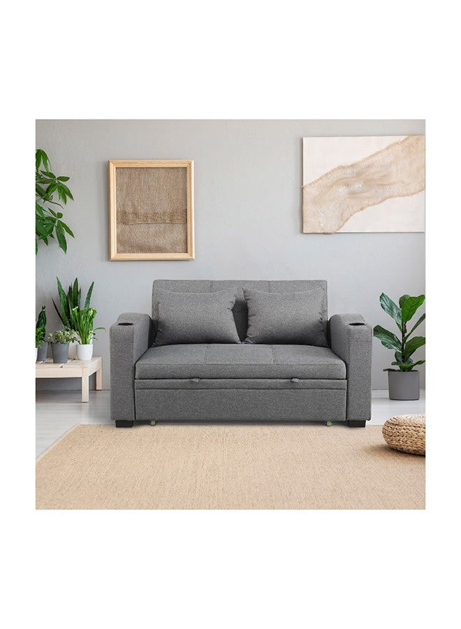 Home Box Morgan 2-Seater Pull-Out 2-Cushion Sofa Bed with 2 Cup Holders and C-Type USB Port 64 x 84 x 150 cm - Image 1
