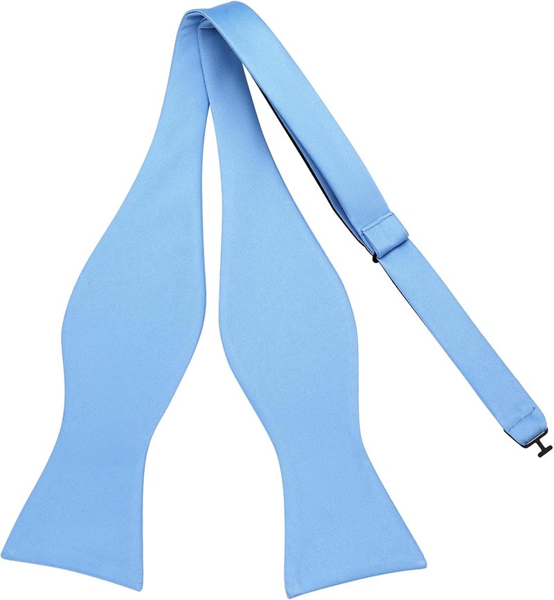 pensee Mens Solid Bowtie Woven Self Tie Bow Ties Tuxedo & Wedding Bowties - Image 1