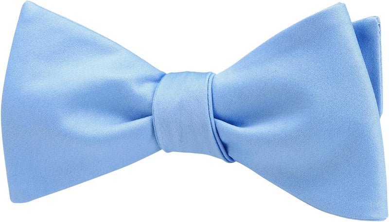 pensee Mens Solid Bowtie Woven Self Tie Bow Ties Tuxedo & Wedding Bowties - Image 3