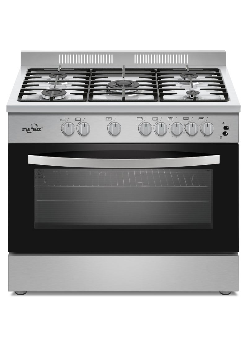 STAR TRACK STAR TRACK Semi-Professional Freestanding Gas Cooker - 90x60cm, Full Safety, Thermostat Control, High-Quality Design, Efficient Cooking 