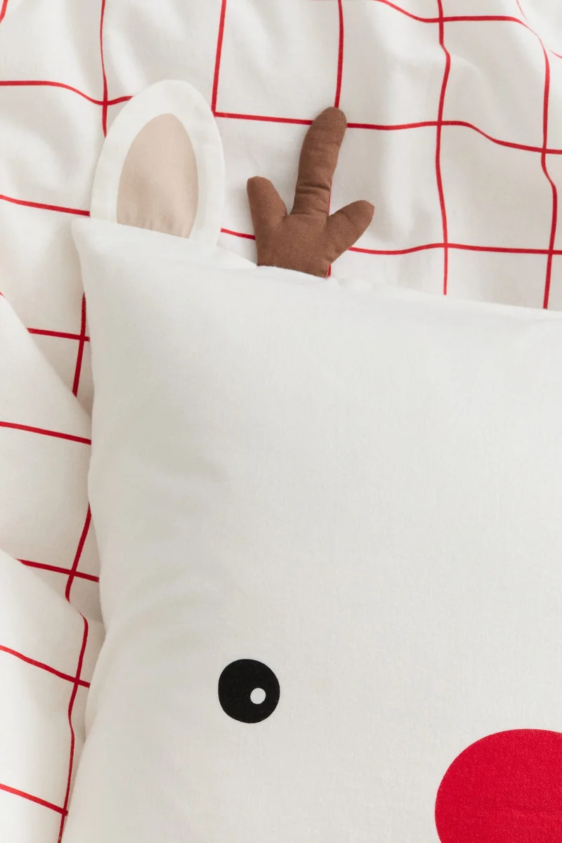 H&M Appliquéd flannel duvet cover set